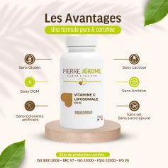 Vitamine C liposomale 1000 mg : 90 gélules végétales